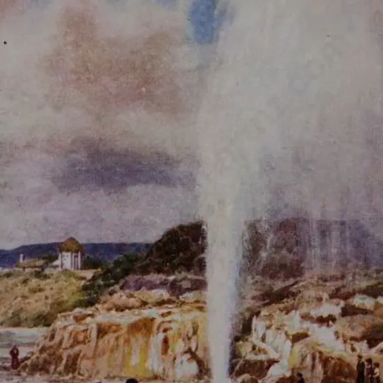 OILETTE Card - Wairoa Geyser, Whakarewarewa, Rotorua, c.1905