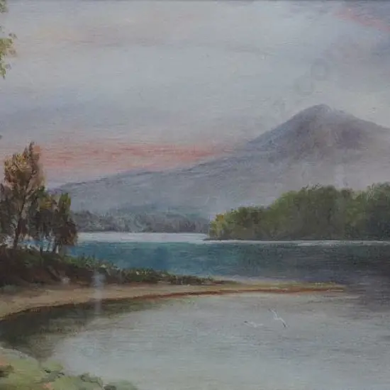 HARRISON, Nellie - Lake with Yacht, 1927