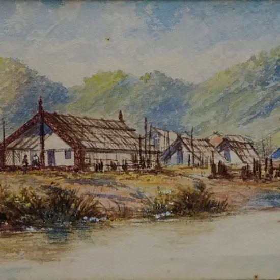 POWNALL, Robert Wilkinson (1839-1889) - Putiki, Wanganui River, 1887