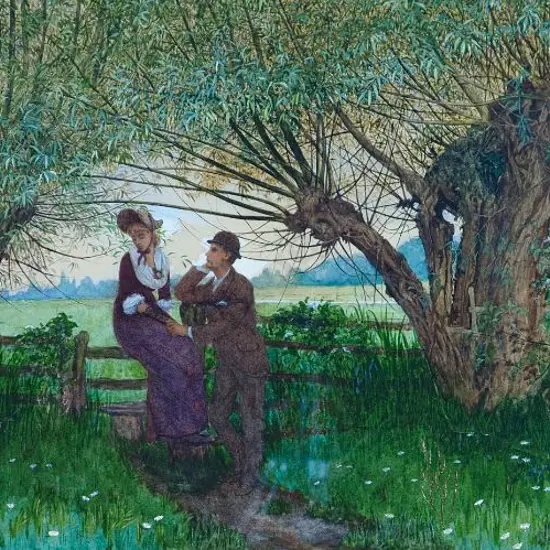 BERKLEY, S - Couple under Trees, dated 1879