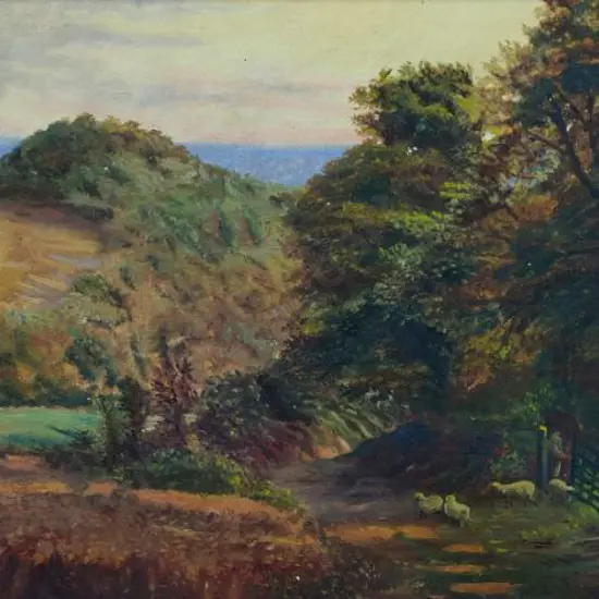 UNKNOWN Artist - Farmland with Sheep, Early 20th Century