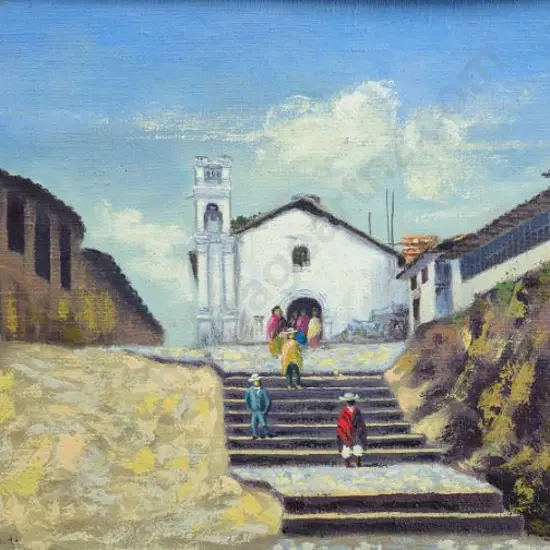 UNKNOWN Artist - Worshippers coming out of Church