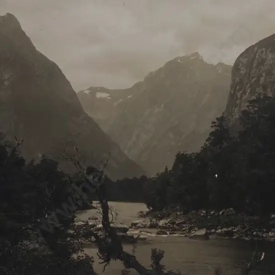UNKNOWN Photographer - Arthur River, Near Sandfly Huts, Milford Sound, c.1900
