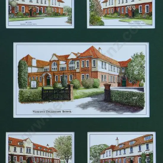 BATTARBEE, David (1939-) - Collegiate School Whanganui - Montage of Various Buildings