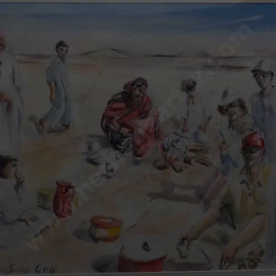 CRANWELL, Lucille (1945-) - Picnic at Singing Sands - Doha - Qatar