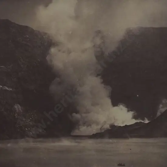 Rotorua Thermal Activity -  c.1887 - Unknown Photographer - A40 - Thermal Activity, Rotorua Lake - c.1887 following Tarawera Eruption