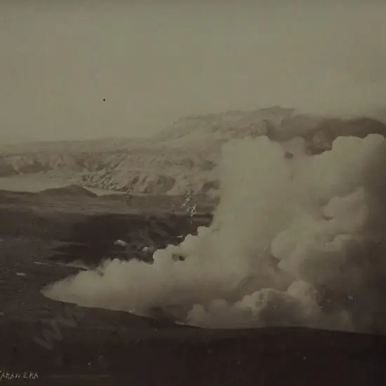 Thermal Activity Rotorua -  c.1887 - Unknown Photographer - A41 - Thermal Activity, Rotorua Lake - c.1887 following Tarawera Eruption