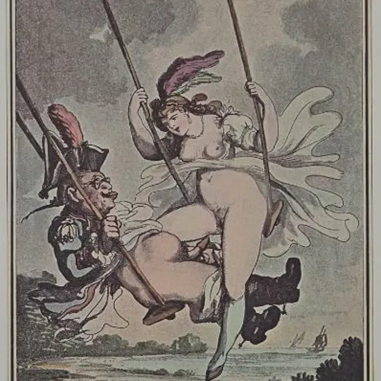 ROWLANDSON, Thomas (1756-1827) - The Swings - 1960s Reprint of 18th Century Erotic Drawing