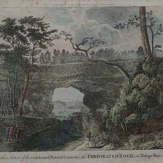 HOGG, Alexander (1756-1828) - Perforated Rock, Tolaga Bay (from Cook's Voyages), 1785