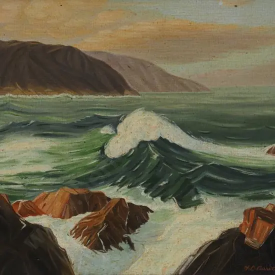 CURRIE, F.C. - Headland with Waves