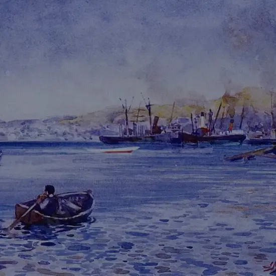 NAIRN, James McLauchlan (1859-1904) - Looking Towards Te Aro, Wellington, 1901