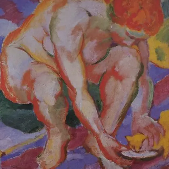 MARC, Franz (1880-1916) - Nude with Cat c.1910