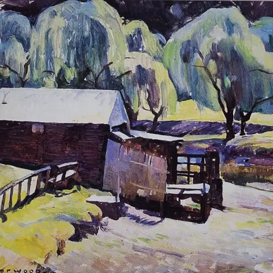 SHERWOOD, Maud (1880-1956) - Farm Building Along Riverbank