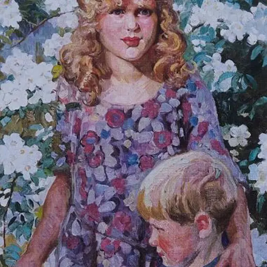 SCOTT, James F (1877-1932) - Portrait of Girl with Young Boy