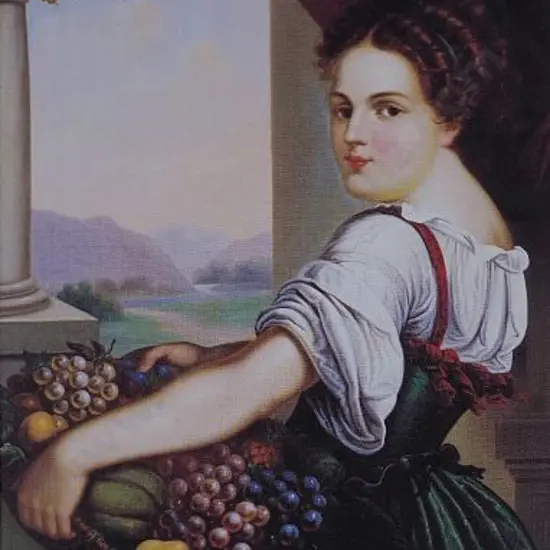 REISING, F  - Woman Holding Fruit Basket