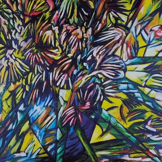 BUCHANAN, Dean (1952- - Vase of Flowers and Flax Leaves