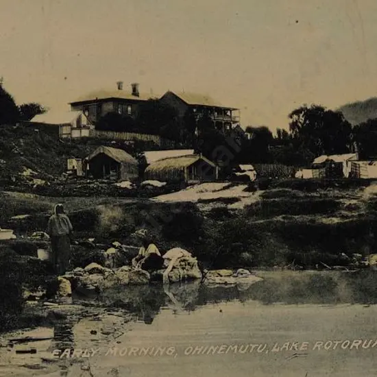 UNKNOWN - Early Morning, Ohinemutu, Lake Rotorua c.1900