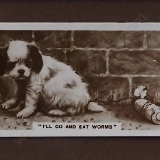 UNKNOWN Artist - I'll Go and Eat Worms (Forlorn looking Spaniel)