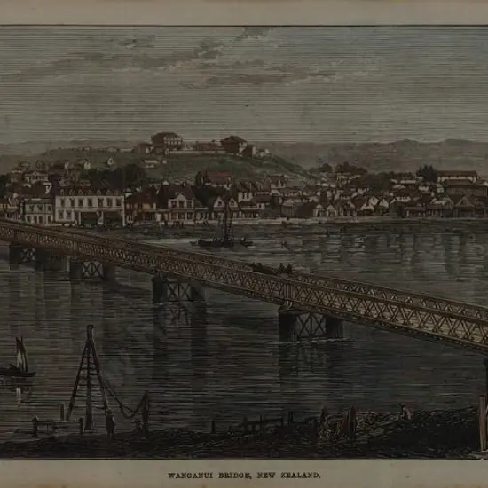 ILLUSTRATED London News - Wanganui Bridge, New Zealand, April 6, 1872