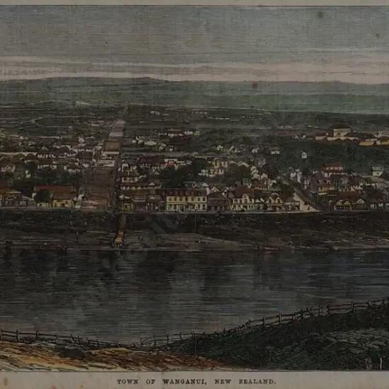 ILLUSTRATED London News - Town of Wanganui, New Zealand, April 17, 1869
