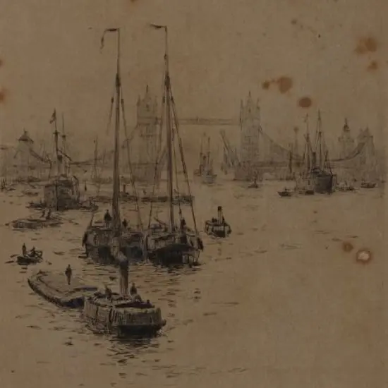 LANGMAID, Rowland (1897-1956) - Sailing Boats on Thames with Tower Bridge