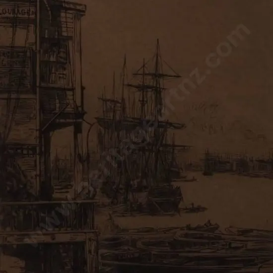 THOUROS, Josef  - Ships in Harbour, 1884