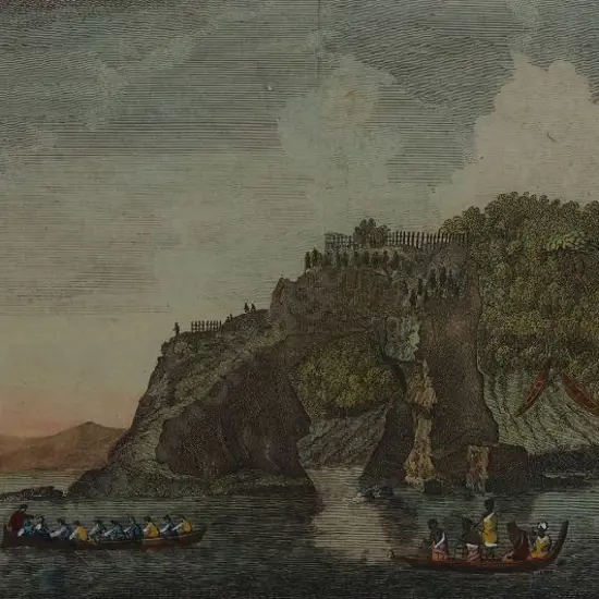 HOGG, Alexander (1756-1828) - A Fortified Town or Village Called a Hippah (Cook's Voyages) c. 1792