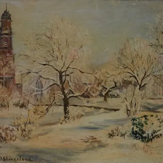 SLINGELAND, CJG Cool-van Oosten (1902-1975) - Church in Winter
