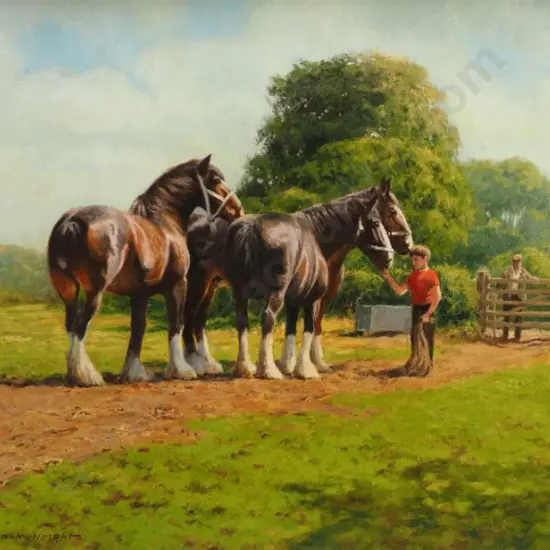 WRIGHT, Frank (1928-2016) - Boy with Horses