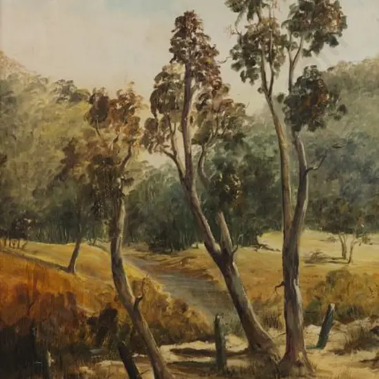 WOOKEY, Elanor (21st Cent.) - Australian Bush Scene with Gum Trees