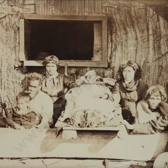 UNKNOWN - Tangi - Maori Family Outside Whare
