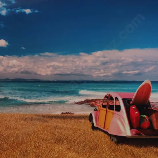 UNKNOWN -  Deux Chevaux Citroen on Beach