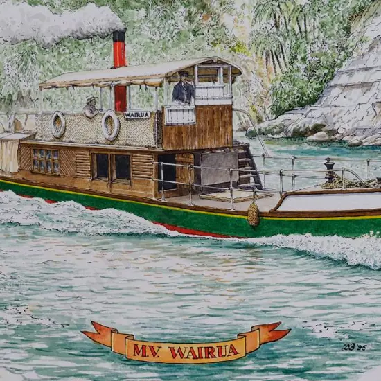 BATTARBEE, David (1939-) - The M.V. Wairua, Whanganui