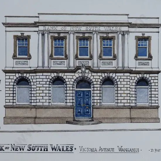 BATTARBEE, David (1939-) - Bank of New South Wales, Victoria Ave, Whanganui
