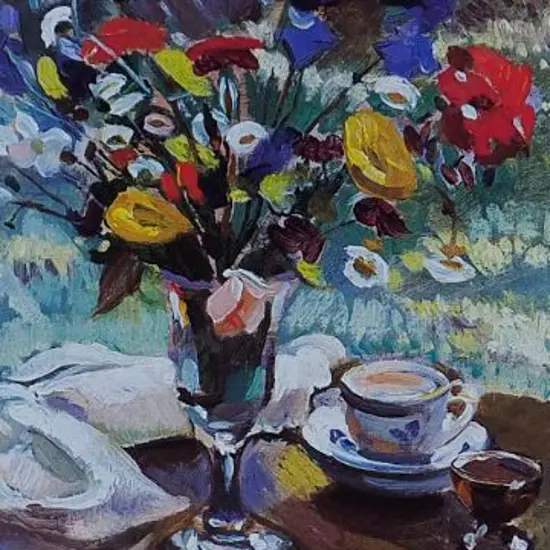PAGE, Evelyn (1899-1988) - Flowers on Table