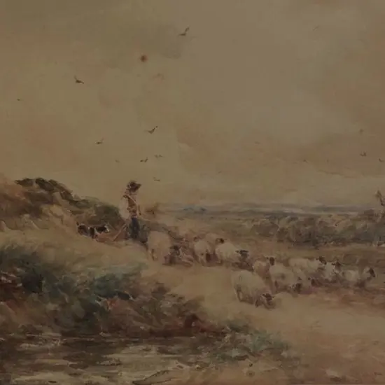 WIMPERIS, Edmund Morrison (1835-1900) - Pastoral Scene - Shepherd and his Flock