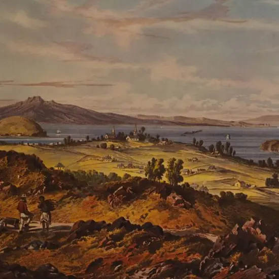 BARRAUD, Charles Decimus (1822-1897) - Auckland Harbour - New Zealand Graphic & Descriptive (1877)