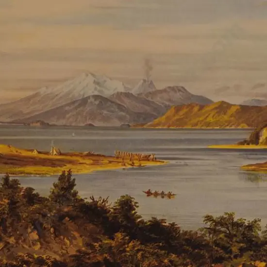 BARRAUD, Charles Decimus (1822-1897) - Lake Taupo - New Zealand Graphic & Descriptive (1877)