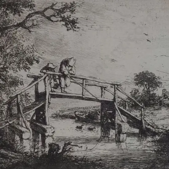 DEUCHAR, David (1743-1808) - Fishing From a Bridge