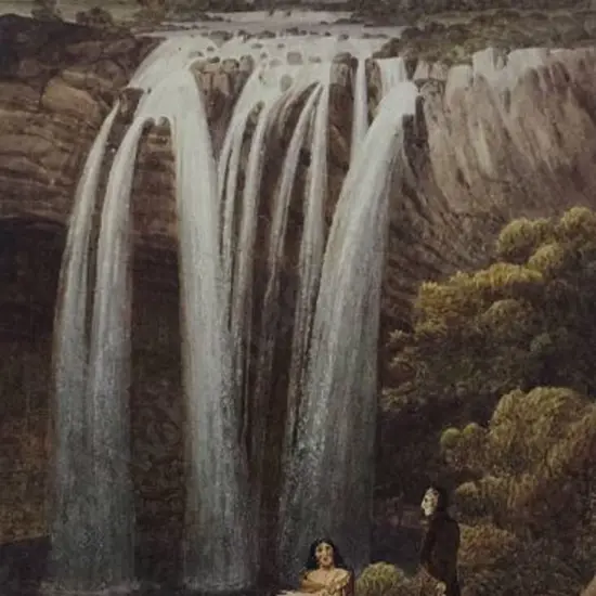 EARLE, Augustus (1793-1838) - A Waterfall near Kiddy Kaddy, 1827
