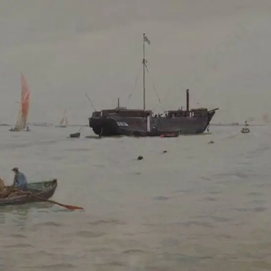 HOLLOWAY, Charles Edward (1838-1897) - Boats in Bay