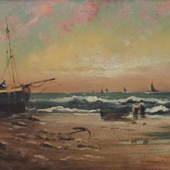 THOMPSON, J. - Fishing Boat on Shore