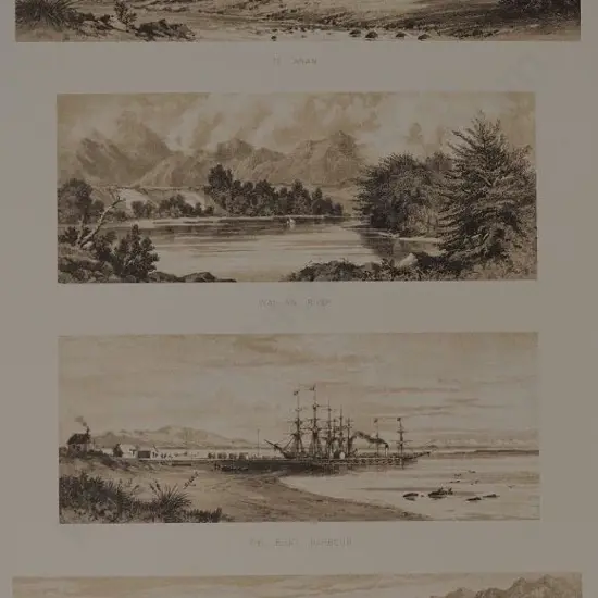 BARRAUD, Charles Decimus (1822-1897) - Te Anan, Waian River, The Bluff Harbour, Lake Manapouri