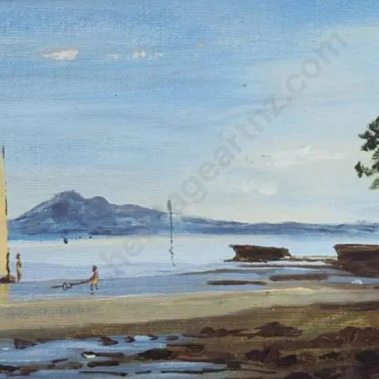 I. J. R. (Initials) - Rangitoto from Eastern Bays