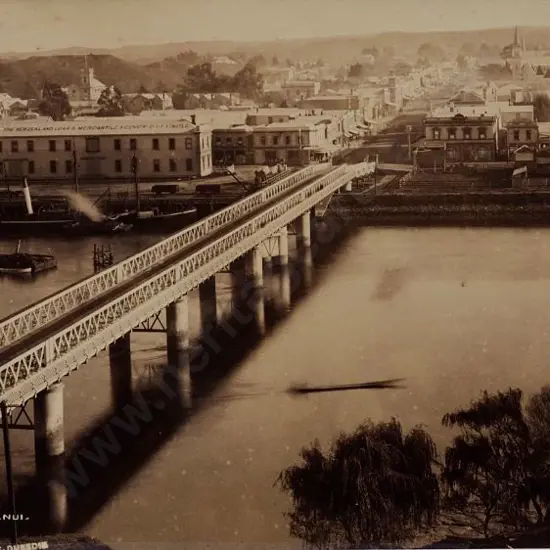 BURTON Brothers - Whanganui River Bridge c.1880