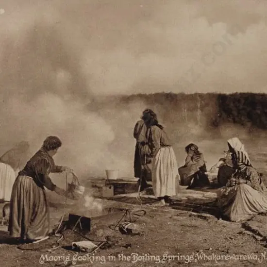 UNKNOWN - Maoris Cooking in the Boiling Springs, Whakarewarewa, c.1910