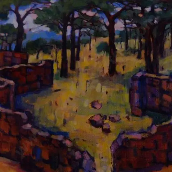 LUSK, Doris (1916-1990) - Imagined Views V1, Landscape with Trees & Ruins