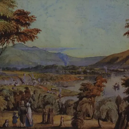 ABBOTT, Edward Immyns (1822-1849) - Dunedin from Little Paisley - 1849