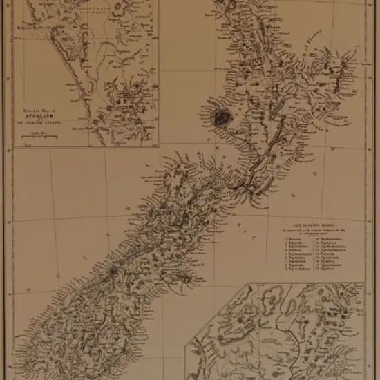 BARRAUD, Charles Decimus (1822-1897) - Map of New Zealand - Showing Auckland and the Otago Goldfields - New Zealand Graphic & Descriptive (1877)