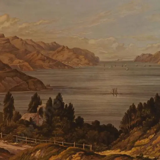 BARRAUD, Charles Decimus (1822-1897) - Lyttleton Harbour - New Zealand Graphic & Descriptive (1877)